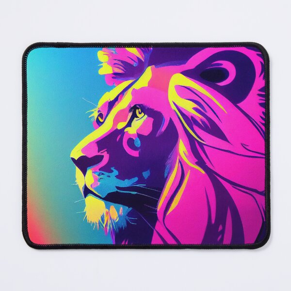Aperçu de l'œuvre Lion -Pop Art - Synthwave créée et vendue par PeanutArtCorner.