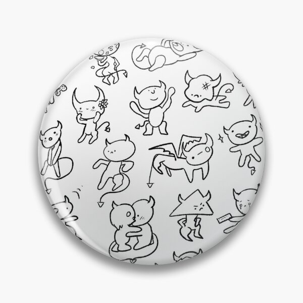 Item preview, White with black cute demon print  designed and sold by iggybeldraws.