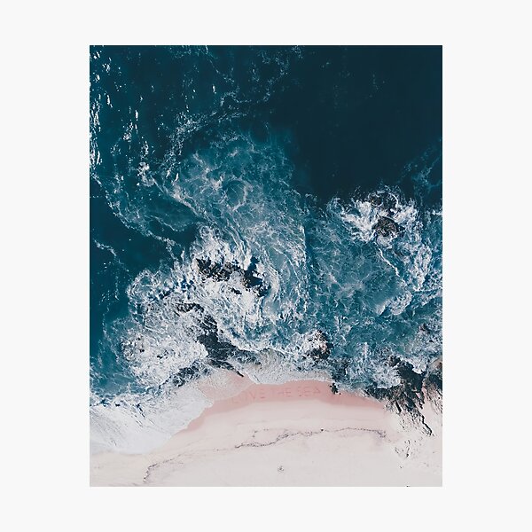 I Love the Sea - written on the sand Photographic Print