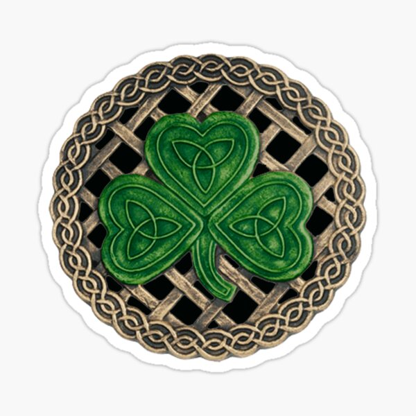 Artikel-Vorschau von Keltischer Knoten-Shamrock-Schwarz-Hintergrund, designt und verkauft von Atteestude.