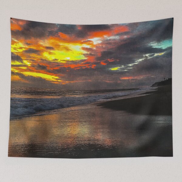 Item preview, Malibu Leo Carrillo Beach Sunset, Malibu Point Dume Coast Aesthetic, Sunset Malibu Beach Aesthetic Wallpaper, Malibu California Aesthetic Sunset Beach designed and sold by Paintcorner.