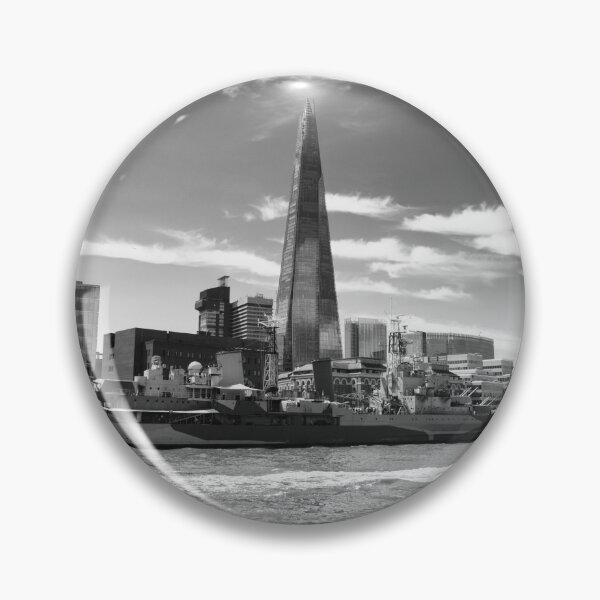 Item preview, Thames cityscape with HMS Belfast in black and white designed and sold by Ann Biddlecombe.
