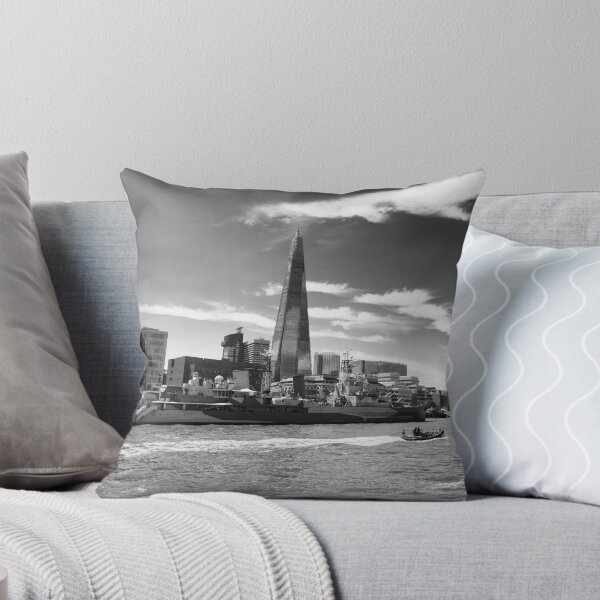 Item preview, Thames cityscape with HMS Belfast in black and white designed and sold by Ann Biddlecombe.