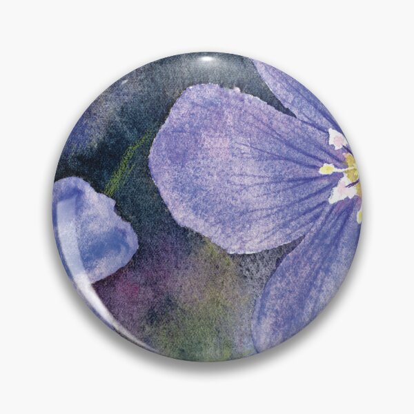 Item preview, Blue Flax flowers in watercolor and colored pencil designed and sold by Kelly Roy.