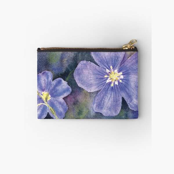 Item preview, Blue Flax flowers in watercolor and colored pencil designed and sold by Kelly Roy.
