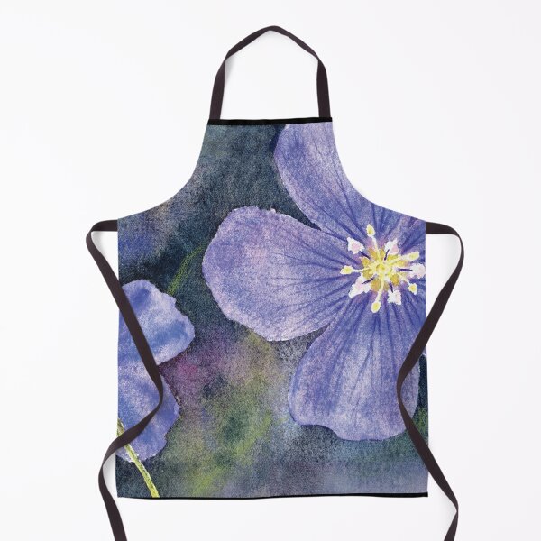 Item preview, Blue Flax flowers in watercolor and colored pencil designed and sold by Kelly Roy.