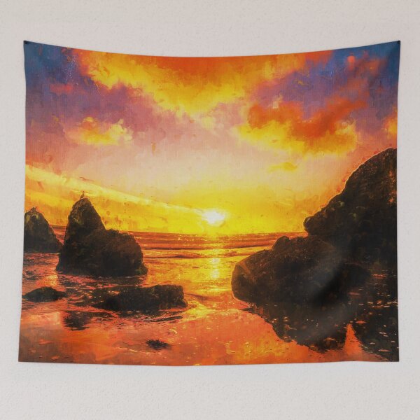 Item preview, Malibu Leo Carrillo Beach Sunset, Malibu Point Dume Coast Aesthetic, Sunset Malibu Beach Aesthetic Wallpaper, Malibu California Aesthetic Sunset Beach designed and sold by Paintcorner.