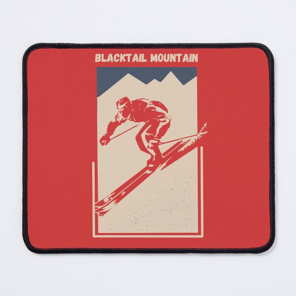 Item preview, Blacktail Mountain in Lakeside, Flathead Lake, Montana, United States, North America - Vintage Red Ski Poster for Mountain Alpine Skier designed and sold by Vintage-TM.