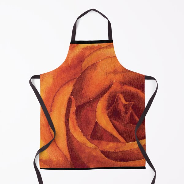Item preview, Bright orange rose flower close-up in watercolor designed and sold by Kelly Roy.