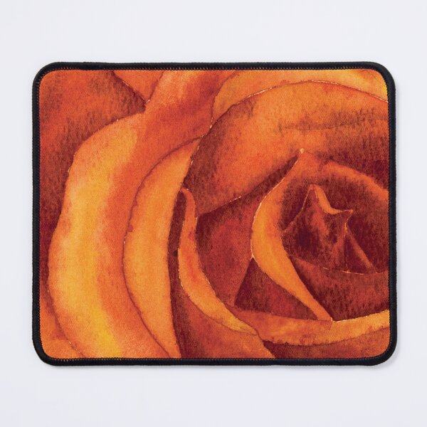 Item preview, Bright orange rose flower close-up in watercolor designed and sold by Kelly Roy.