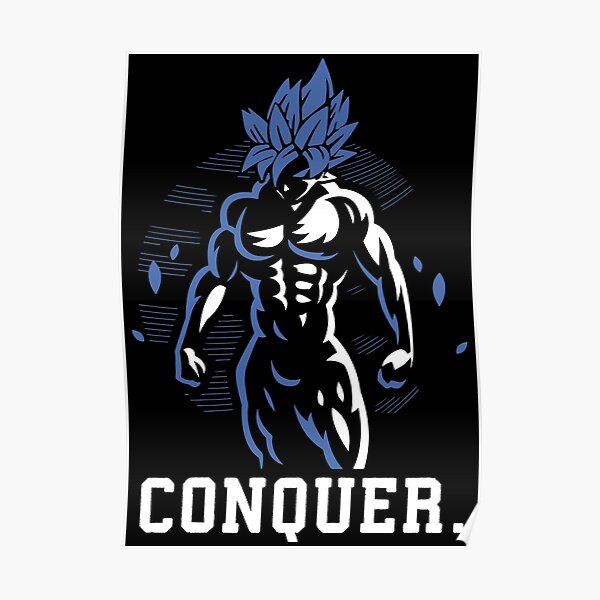 Conquer Goku Super Saiyan God Blue Poster For Sale By Gohanflex Redbubble 