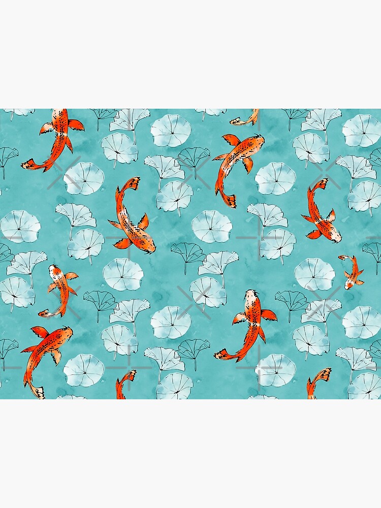 Waterlily koi in turquoise by adenaJ