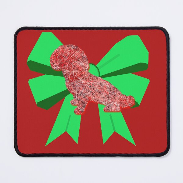Item preview, Shihpoo Red Christmas Dog Silhouette & Green Bow designed and sold by AMSonArt.