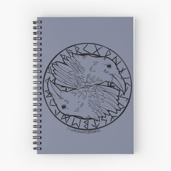 Item preview, Huginn and Muninn, Odin's Ravens Runic Circle (best on light backgrounds) designed and sold by waywardfoxkit.