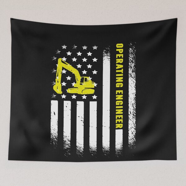Item preview, Proud Operating Engineer Vintage American Flag designed and sold by decentwearstore.