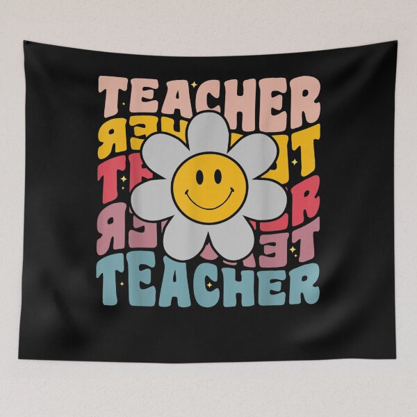 Item preview, Retro Groovy Teacher Happy Daisy Inspirational Colorful designed and sold by LabordeIsrael45.