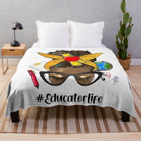 Item preview, Womens Afro Messy Bun Educator Teacher Life Back to School designed and sold by nonstopnightlif.