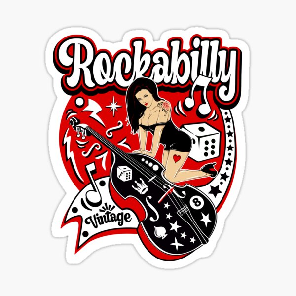 Rock n Roll Gothic Tattoo Pin Up Girl Rockabilly P' Sticker