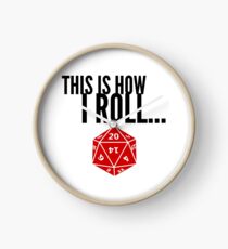 Dungeons and Dragons This Is How I Roll Dice DM DnD D&D Gift Idea Clock