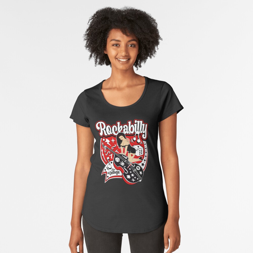 Old School Rockabilly Women's T-shirt Screen Printed 