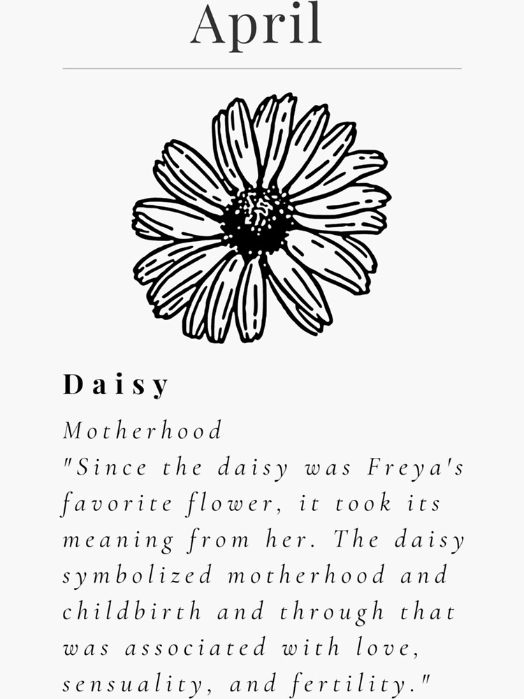 "Minimalistic Birth flower April Daisy flower meaning Motherhood