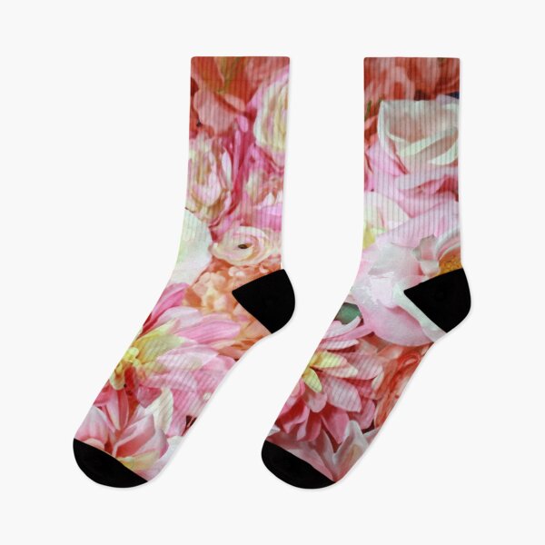 Item preview, Pink Peach Yellow Mirror Floral Bouquet designed and sold by BGGretchen.