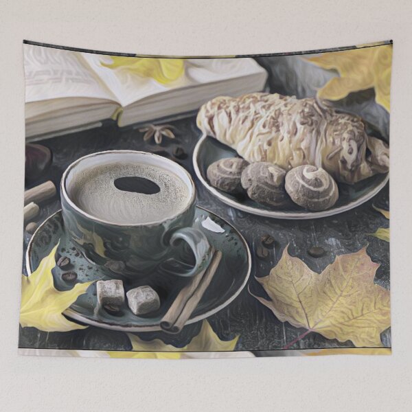 Item preview, Fall Vibes with Coffee Cup and Croissant designed and sold by Yellow Coffee.