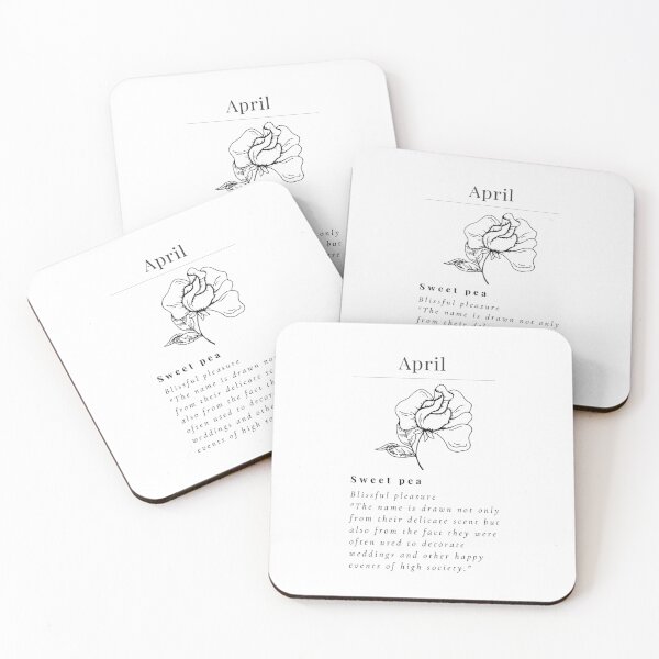 Item preview, Minimalistic Birth flower April Sweet Pea flower meaning Blissful pleasure designed and sold by StarsRainDown.