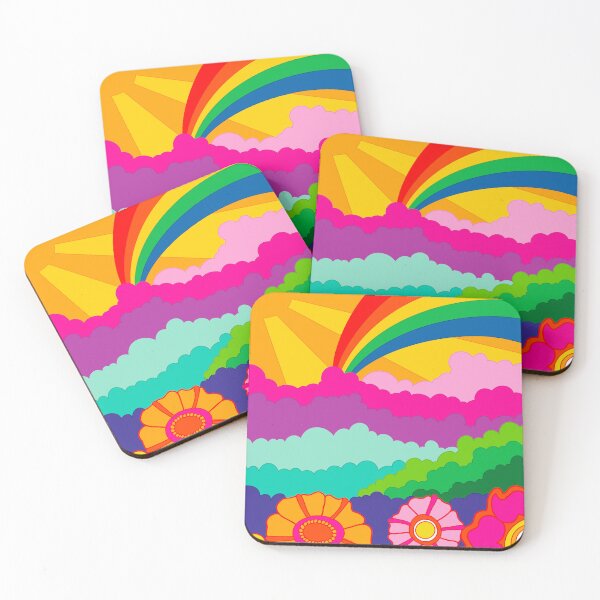 Item preview, Rainbow In The Clouds, Sunset, Retro, Psychadelic, Mushrooms, Sunset Clouds, 70s, 60s, Hippie Art designed and sold by Clancy Rodgers.