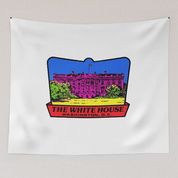 Item preview, The White House Washington DC Vintage 70's Neon Funk Luggage Label designed and sold by DESTINATIONS DECAL.