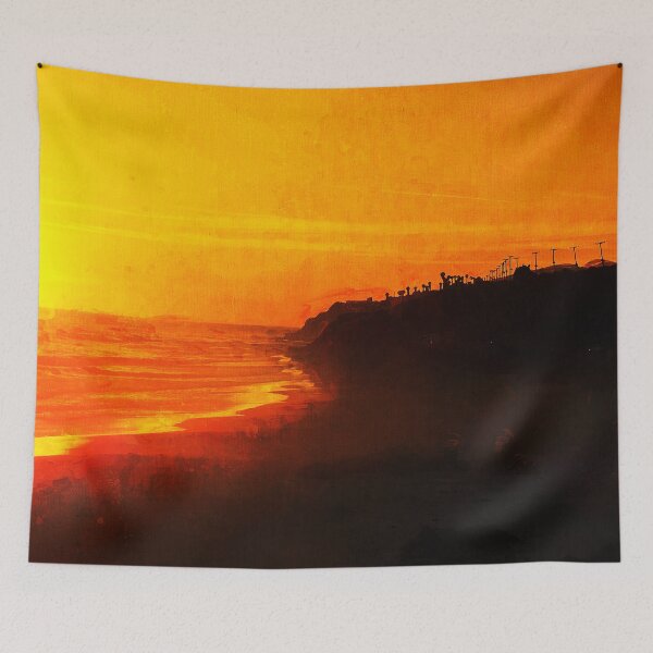 Item preview, Malibu Leo Carrillo Beach Sunset, Malibu Point Dume Coast Aesthetic, Sunset Malibu Beach Aesthetic Wallpaper, Malibu California Aesthetic Sunset Beach designed and sold by Paintcorner.