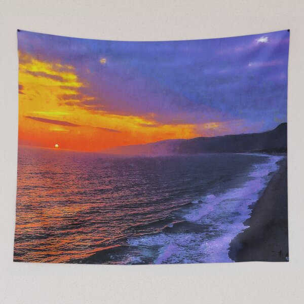 Item preview, Malibu Leo Carrillo Beach Sunset, Malibu Point Dume Coast Aesthetic, Sunset Malibu Beach Aesthetic Wallpaper, Malibu California Aesthetic Sunset Beach designed and sold by Paintcorner.