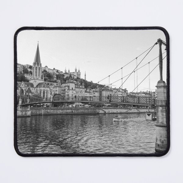 Item preview, Pedestrian Bridge over the Saone - Lyon in Black and White designed and sold by CarolinaReina.