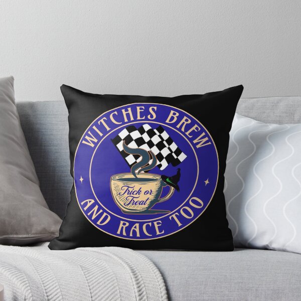 Item preview, Witches Brew and Race Too Halloween Trick or Treat Coffee Checkered Spooky Flag Witch Racer Driver Drag Racing Cars designed and sold by CarantinedChaos.