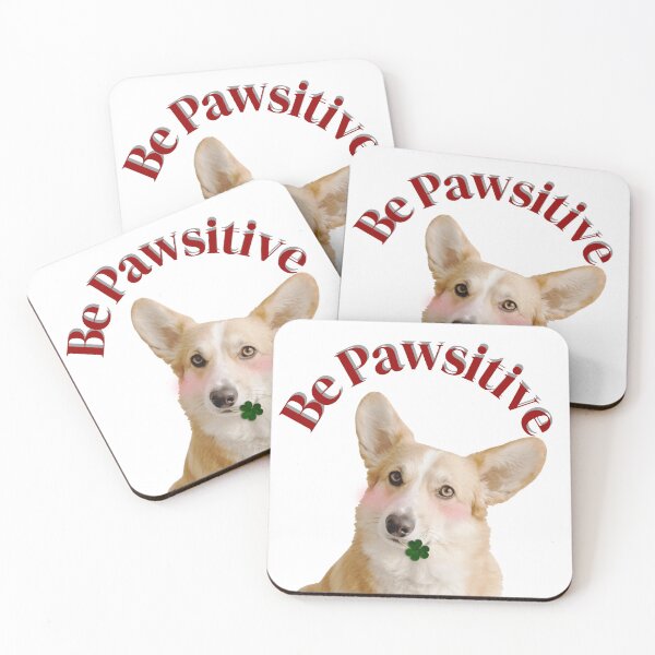 Item preview, Corgi be positive, pawsitive, with clover designed and sold by fluffyfluky.