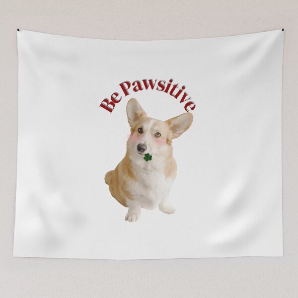 Item preview, Corgi be positive, pawsitive, with clover designed and sold by fluffyfluky.