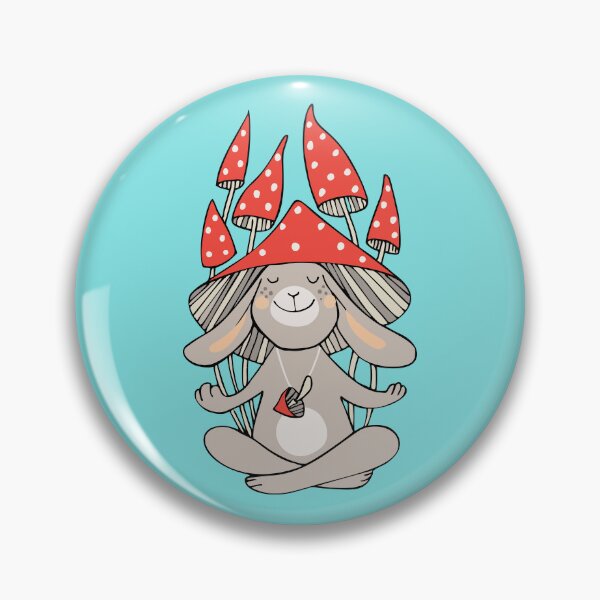 Item preview, Bunny meditates with mushrooms designed and sold by tinkerfrost.