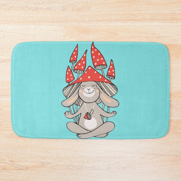 Item preview, Bunny meditates with mushrooms designed and sold by tinkerfrost.