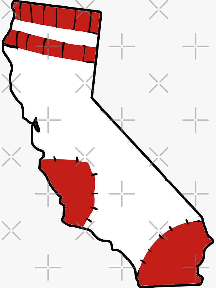 "California Sock" Sticker for Sale by TheQuirkZone Redbubble
