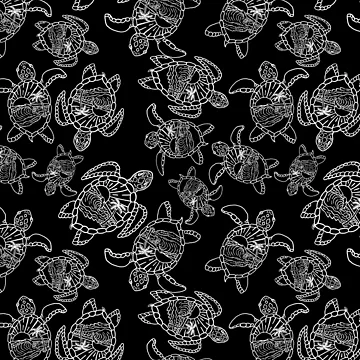 Artwork thumbnail, Simple White Turtle Pattern by sunnthreads