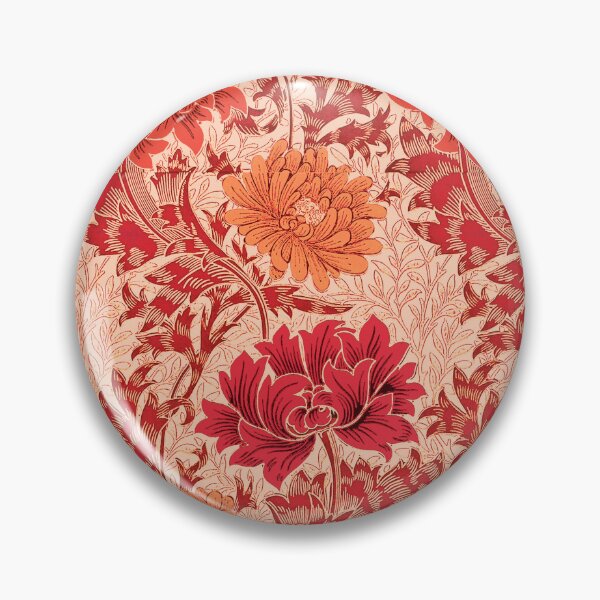 Item preview, William Morris Chrysanthemums, Coral Orange designed and sold by Marymarice.