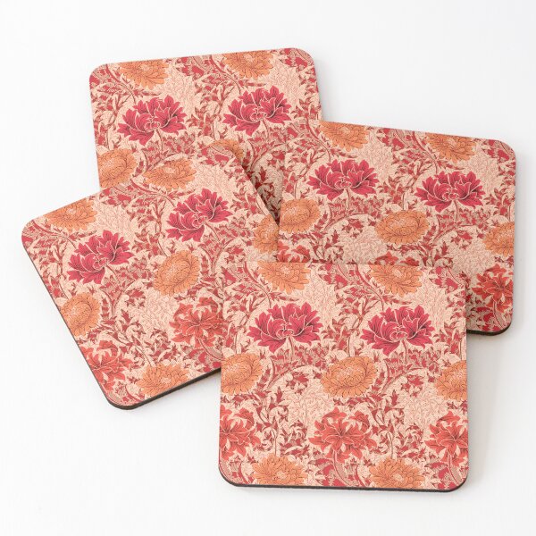 Item preview, William Morris Chrysanthemums, Coral Orange designed and sold by Marymarice.