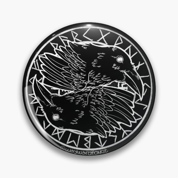 Item preview, Huginn and Muninn, Odin's Ravens Runic Circle (best on dark backgrounds) designed and sold by waywardfoxkit.
