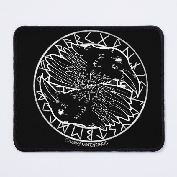 Item preview, Huginn and Muninn, Odin's Ravens Runic Circle (best on dark backgrounds) designed and sold by waywardfoxkit.