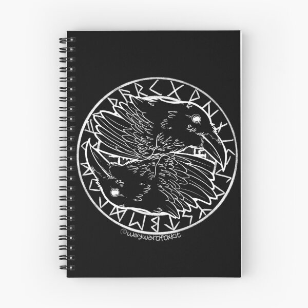 Item preview, Huginn and Muninn, Odin's Ravens Runic Circle (best on dark backgrounds) designed and sold by waywardfoxkit.