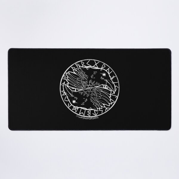 Item preview, Huginn and Muninn, Odin's Ravens Runic Circle (best on dark backgrounds) designed and sold by waywardfoxkit.