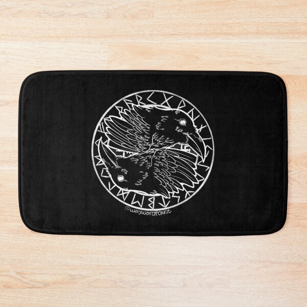 Item preview, Huginn and Muninn, Odin's Ravens Runic Circle (best on dark backgrounds) designed and sold by waywardfoxkit.