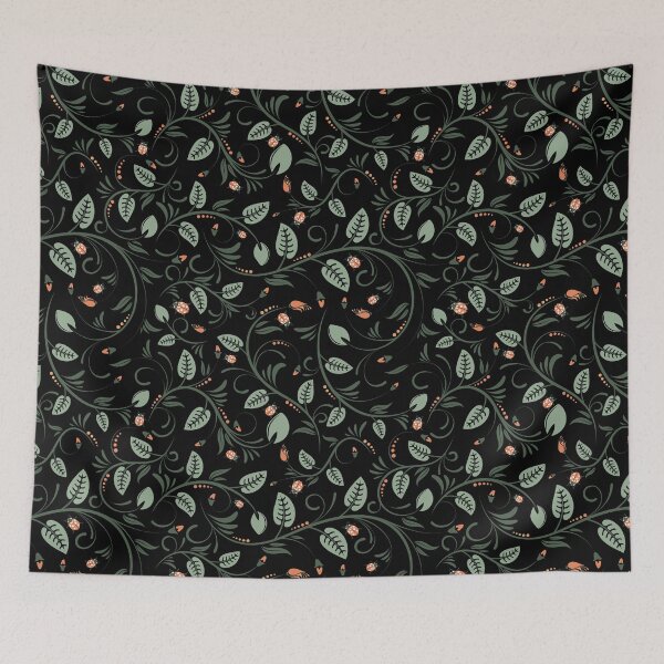Item preview, Floral Retro Vintage Flowers best for Pillow,bath mats,shower curtain,throw blankets and tapestries designed and sold by Fairies Flower  Garden.