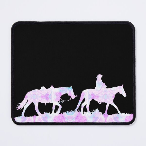 Item preview, Pink Blue Marbled Western Horses designed and sold by FaithAndForest.
