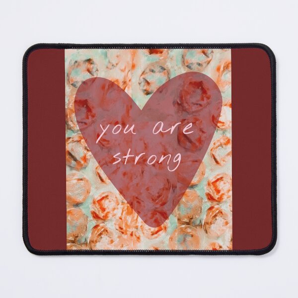 Item preview, You Are Strong, Peach Turquoise Bubble Print Heart designed and sold by Grey Robinson.